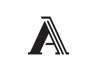 Modern Geometric letter 'A'  Logo Design, Bold Black and White Branding, Vector Graphic