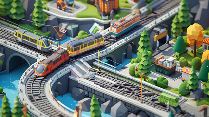 Obraz premium Subway Map isometric 3D
