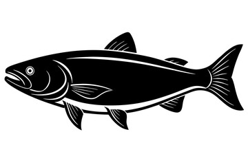 salmon fish silhouette icon style white background