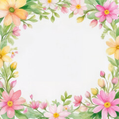 Watercolor peony flower spring background illustration