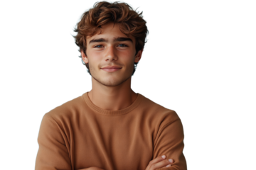 Portrait of a Smiling Young Man in a Casual Sweater