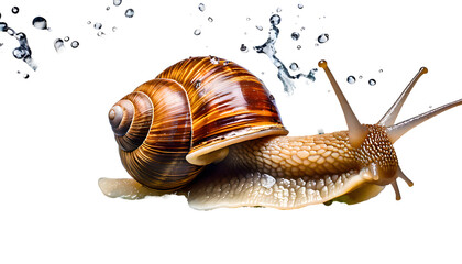 snail Splashes. Generative AI.