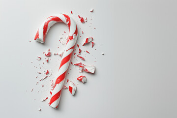 banner broken candy cane in white background/banner/design/web