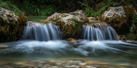 a small waterfall 