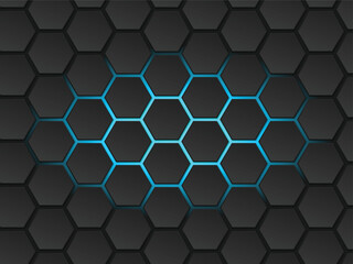 Hexagonal abstract background with gradient color