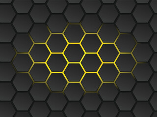 Hexagonal abstract background with gradient color