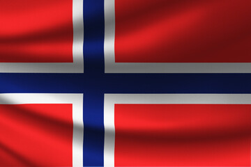 Fototapeta premium Norway flag with fabric