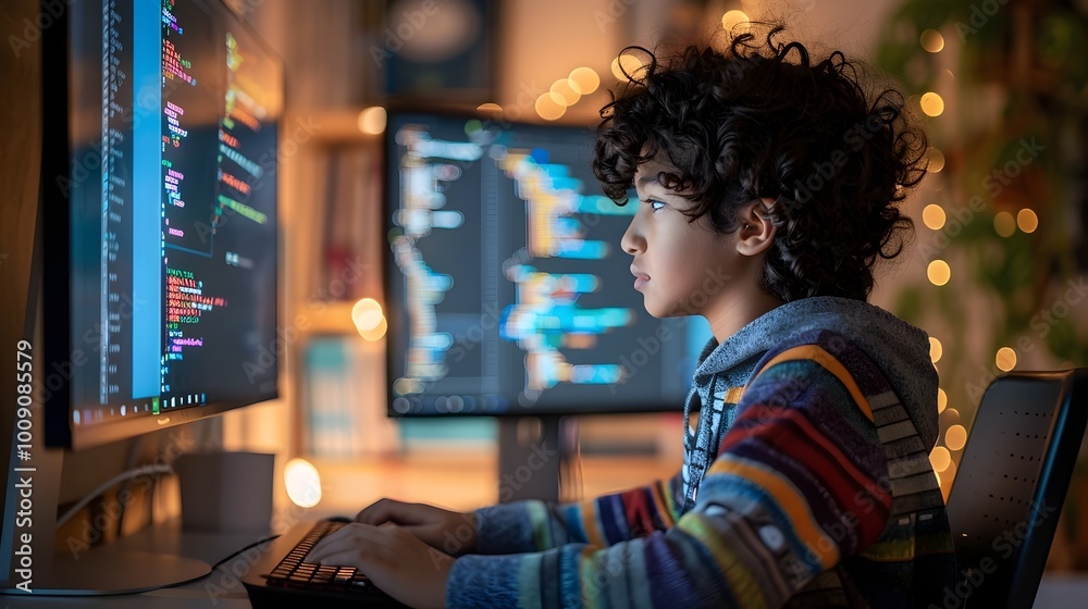 Poster personalized coding platform with adaptive challenges and visual feedback motivating progress