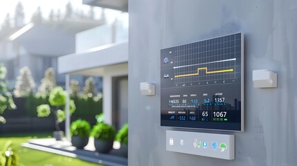 Smart Grid Integrated Home Dashboard Displaying Energy Analytics and Sustainability Metrics