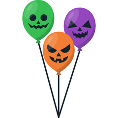 Halloween Balloon Scary Illustration