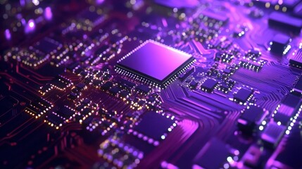 Obraz premium close up of computer circuit board