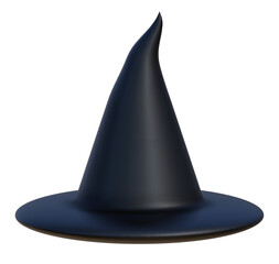 Fototapeta premium Black witch hat 3d on png transparent background.
