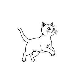 Running Cat Silhouette - Vector Illustration of a Cat in Motion