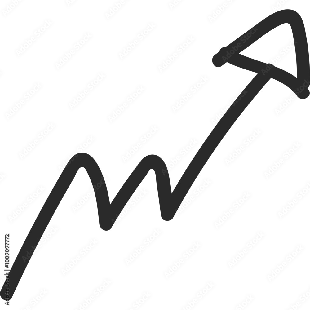 Poster simple arrow isolated on transparent background. svg. doddle arrow