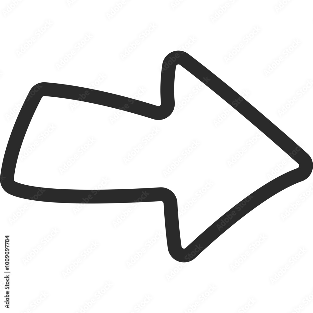Poster simple arrow isolated on transparent background. svg. doddle arrow