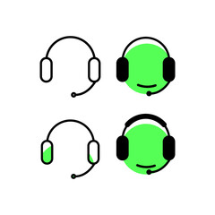 headphones icon set