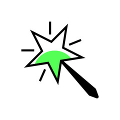 Magic wand icon. Flat design style eps 10 vector illustration.