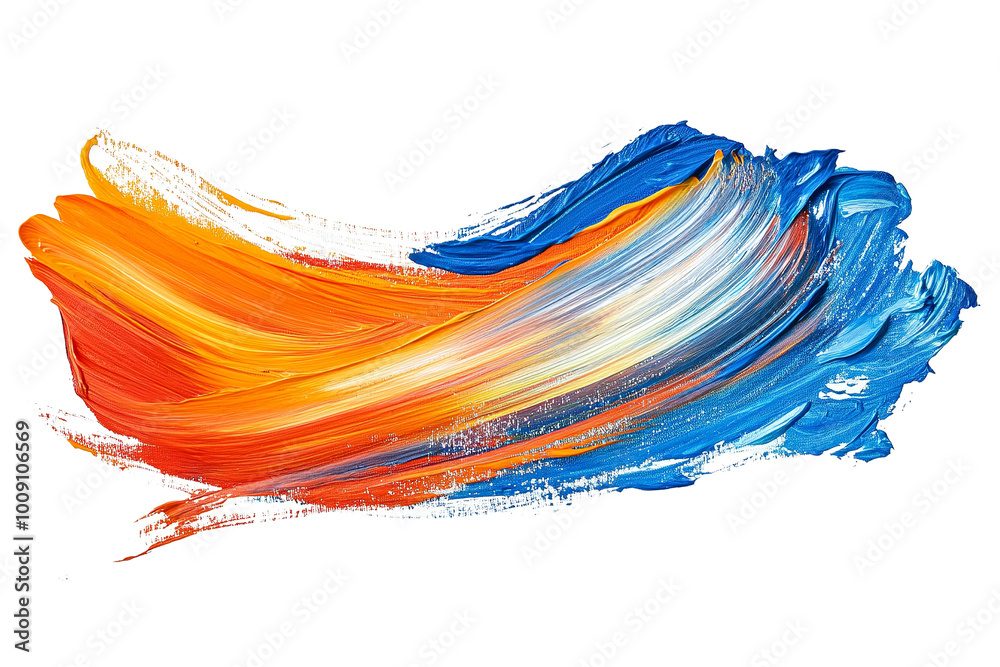Aufkleber abstract paint stroke on canvas texture, ,isolated on transparent background