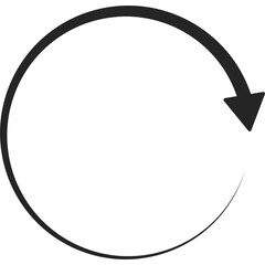 Circle arrow on transparent background. Refresh, reload, recycle, loop rotation sign