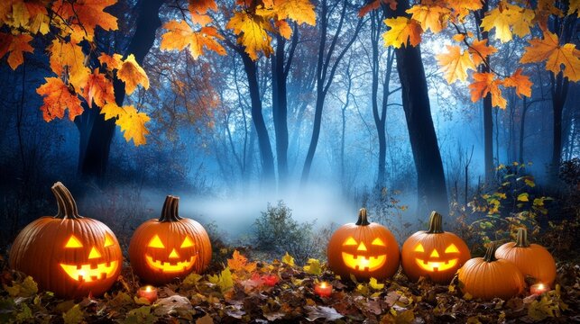 A spooky fog-covered street in an old town
