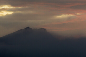 Sainte Victoire mountain in the light of an autumn morning