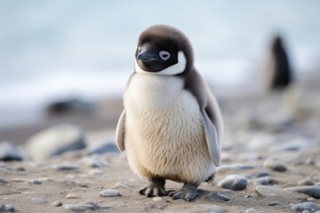 Baby penguin animal bird wildlife.