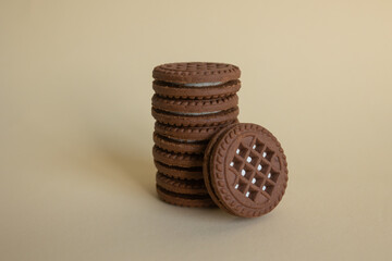 Cookies on the colourful background isolated