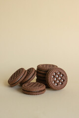Cookies on the colourful background isolated