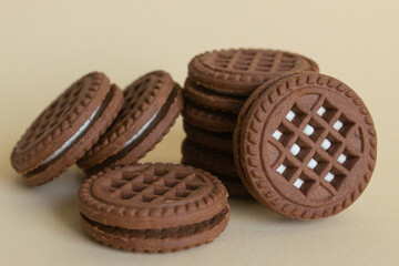 Cookies on the colourful background isolated