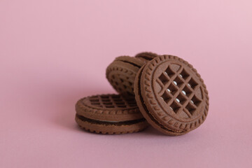 Cookies on the colourful background isolated
