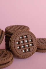Cookies on the colourful background isolated