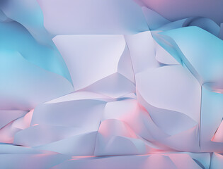 Obraz premium Geometrischer Hintergrund mit rosa blauen und weißen Objekten ähnlich wie Eis