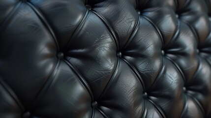 Obraz premium A sleek black leather 3d wall texture with subtle