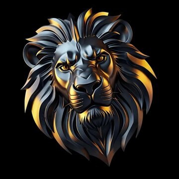 Lion's head logo rotated video 4K