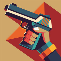 illustration of a person holding a gun