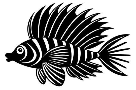recommend clip art: lion fish black silhouette icon