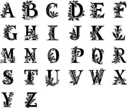Christmas style alphabet