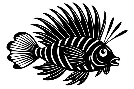 recommend clip art: lion fish black silhouette icon
