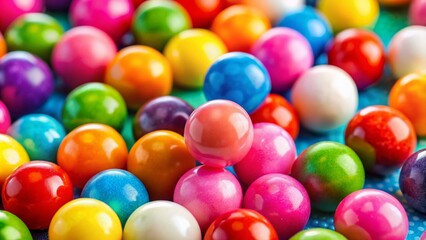 Fototapeta premium Colorful bubble gum assortment in vibrant shades, perfect for desserts, sweets, and fun occasions
