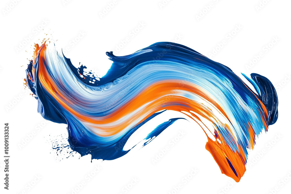 Aufkleber Abstract paint stroke in motion, fluid movement ,Isolated on transparent background