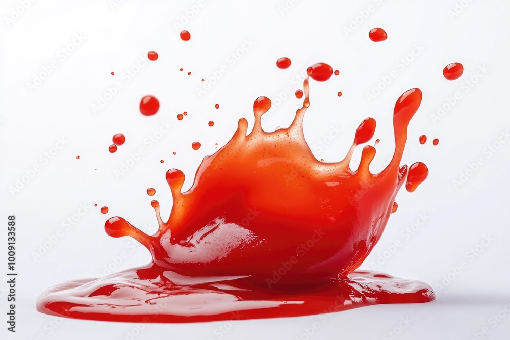 Poster A drop of red liquid sits on a white surface, with no surrounding context