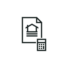 Property valuation icon isolated on white background