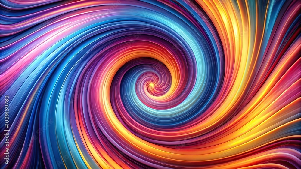 Wall mural dynamic swirling spiral pattern in the background