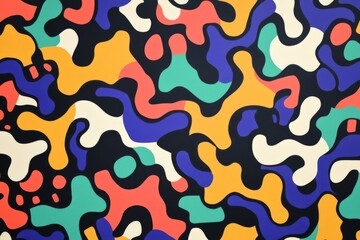 Obraz premium camouflage quirky doodle pattern, background, cartoon, vector, whimsical Illustration