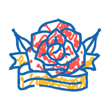 recommend clip art: rose tattoo art vintage doodle icon sketch vector. rose tattoo art vintage sign. isolated symbol illustration