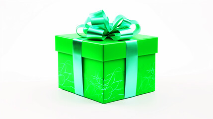 Obraz premium gift box wrapped with bow and ribbon isolated on white background 