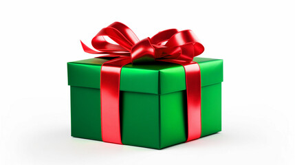 Obraz premium gift box wrapped with bow and ribbon isolated on white background 