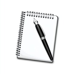 A blank notepad with a fountain pen, ready for writing or sketching ideas.