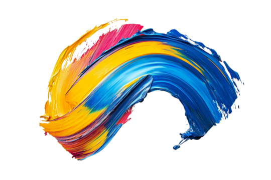 Abstract neon paint stroke, bright luminescent effect ,Isolated on transparent background - Powered by Adobe