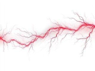 Dynamic Flow: An Artistic Poster of a Vibrant Red Energy Stream Against a White Background &ndash; Perfect for Sport Interior Decor and Inspiring Spaces